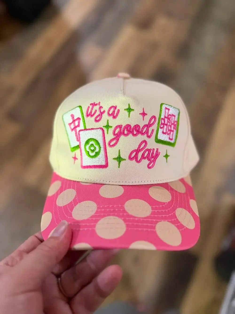 Tired Teachers Social Club Pink Trucker Hat Snapback Embroidered Cap
